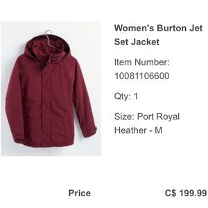 Women’s Burton Snowboarding Jacket
